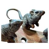 Antique Five Mice Cold Painted Bronze Miniature