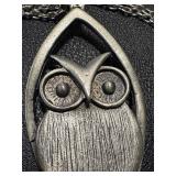 Vintage Owl Pendant Necklace with 24-Inch Chain