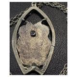 Vintage Owl Pendant Necklace with 24-Inch Chain