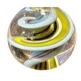 Hand Blown Glass Marble with Swirl Design