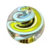 Hand Blown Glass Marble with Swirl Design