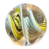 Hand Blown Glass Marble with Swirl Design