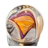 One Inch Handblown Art Glass Marble with Swirling Color Patterns
