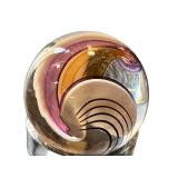 One Inch Handblown Art Glass Marble with Swirling Color Patterns
