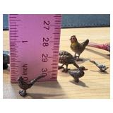Set of 8 Antique Austrian Cold Painted Bronze Bird Miniatures