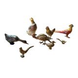 Set of 8 Antique Austrian Cold Painted Bronze Bird Miniatures
