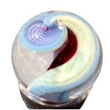 Hand Blown Art Glass Marble with Swirl Design