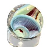 Hand Blown Art Glass Marble with Swirl Design