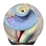 Hand Blown Art Glass Marble with Swirl Design