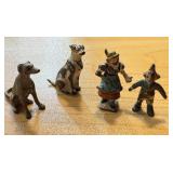 Set of 4 Antique Austrian Cold Painted Bronze Miniatures