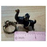 Vintage Walter Bosse Brass Elephant Keychain