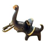 Vintage Walter Bosse Brass Elephant Keychain