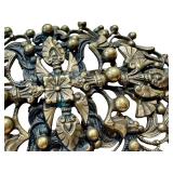 Vintage Ornate Bronze Brooch Pin - 3" x 1.6"