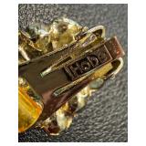 Vintage HOBE Floral Brooch and Earrings Set