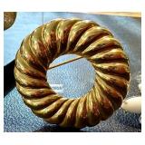 Vintage Gold Tone Crown Trifari Beaded Necklace and Brooches and Earrings