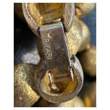 Vintage Gold Tone Crown Trifari Beaded Necklace and Brooches and Earrings