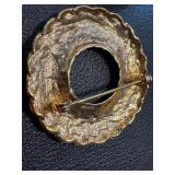 Vintage Gold Tone Crown Trifari Beaded Necklace and Brooches and Earrings