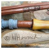 William Herrick Trout Stream End Table with Beveled Edge Glass Top by Big Sky Carvers / Big Sky Carvers Trout Table