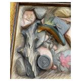 William Herrick Trout Stream End Table with Beveled Edge Glass Top by Big Sky Carvers / Big Sky Carvers Trout Table