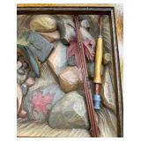 William Herrick Trout Stream End Table with Beveled Edge Glass Top by Big Sky Carvers / Big Sky Carvers Trout Table