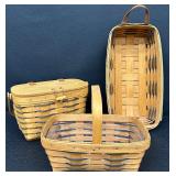 A Fun Collection of Longaberger Heartland Collection Baskets - Lot of Three