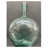 Vintage Hand Blown Green Glass Bottle