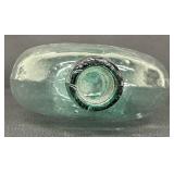 Vintage Hand Blown Green Glass Bottle