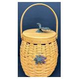Longaberger October Fields Pumpkin Lidded Basket with Plastic Liner - 2000