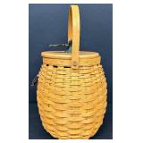 Longaberger October Fields Pumpkin Lidded Basket with Plastic Liner - 2000