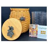Longaberger October Fields Pumpkin Lidded Basket with Plastic Liner - 2000