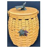 Longaberger October Fields Pumpkin Lidded Basket with Plastic Liner - 2000