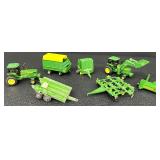 John Deere Farming Equipment Toy Cars with Bonus 1970 Tootsie Toy Seed Spreader