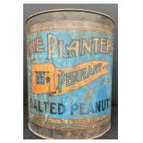 Antique 1920s Rustic The Planters Salted Peanut Tin
