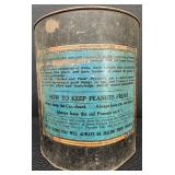 Antique 1920s Rustic The Planters Salted Peanut Tin