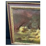 Wheat Stacks #1 by Robert Maione (1932-1987) Oil on Canvas - Signed and Dated 1970