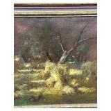 Wheat Stacks #1 by Robert Maione (1932-1987) Oil on Canvas - Signed and Dated 1970