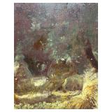 Wheat Stacks #1 by Robert Maione (1932-1987) Oil on Canvas - Signed and Dated 1970