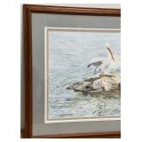 Original Watercolor - Pelicans by M. Shriber