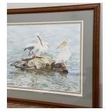 Original Watercolor - Pelicans by M. Shriber