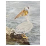Original Watercolor - Pelicans by M. Shriber