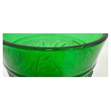 Vintage Anchor Hocking Forest Green Sandwich Glass Tumblers and Juice Glasses