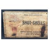 Vintage United States Cartridge Company Shot-Shells, Small Arms Ammunition Wooden Crate
