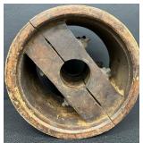 Primitive Wooden 14" Steampunk Mill Industrial Wood Pulley