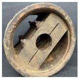 Primitive Wooden 14" Steampunk Mill Industrial Wood Pulley