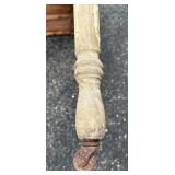 Vintage Metal Top Table with Rustic Wooden Legs