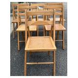 Wooden Folding Chairs - Set of Six