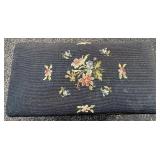 Antique Sewing Bench with Embroidered Seat and Storage