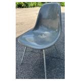 MCM Eames Molded Fiberglass Grey Side Chair DSX - Designed by Charles and Ray Eames for Herman Miller