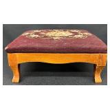 Antique Needlepoint Footstool