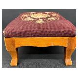 Antique Needlepoint Footstool